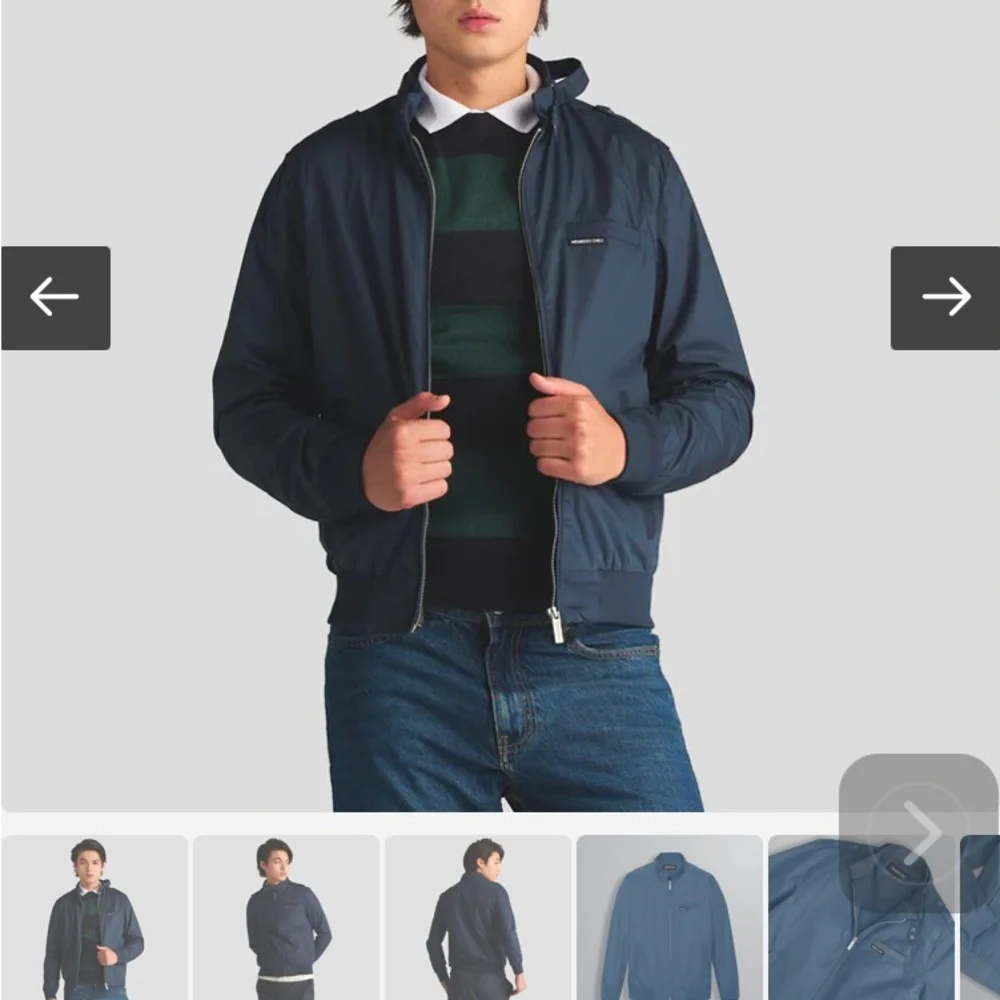 MEMBERS ONLY Mens NavyBlue CLASSIC ICONIC RACER JACKET Full Zip Sz M; EUC